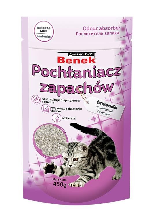 Kvapų sugėriklis Super Benek levanų kvapo, 450 g цена и информация | Priežiūros priemonės gyvūnams | pigu.lt