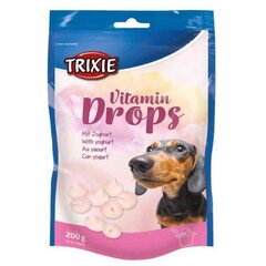 Лакомство для собак Trixie Vitamin Drops с йогуртом, 200 г цена и информация | Лакомства для собак | pigu.lt