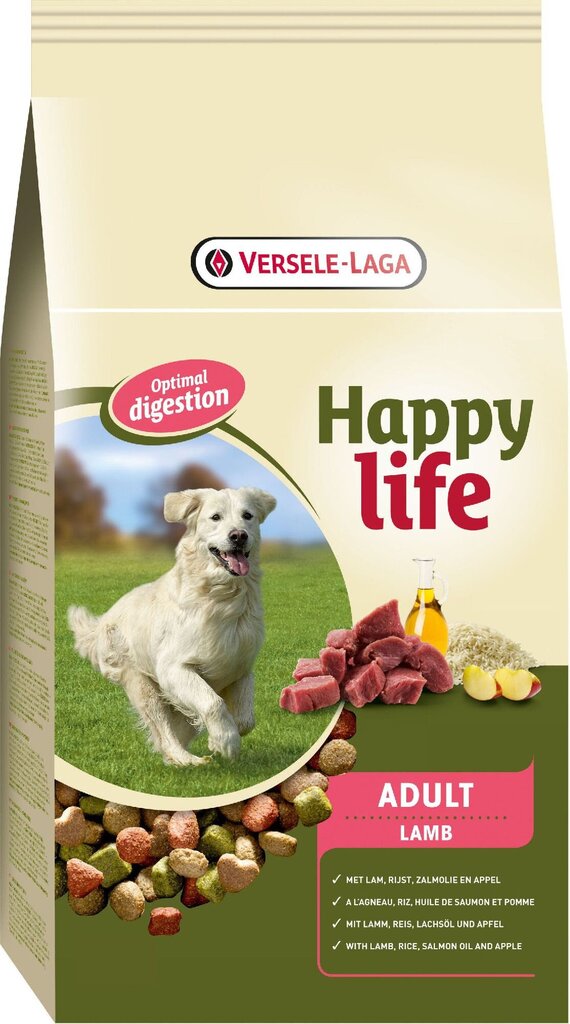 Versele-Laga Happy Life Adult suaugusiems šunims su ėriena, 15 kg kaina ir informacija | Sausas maistas šunims | pigu.lt