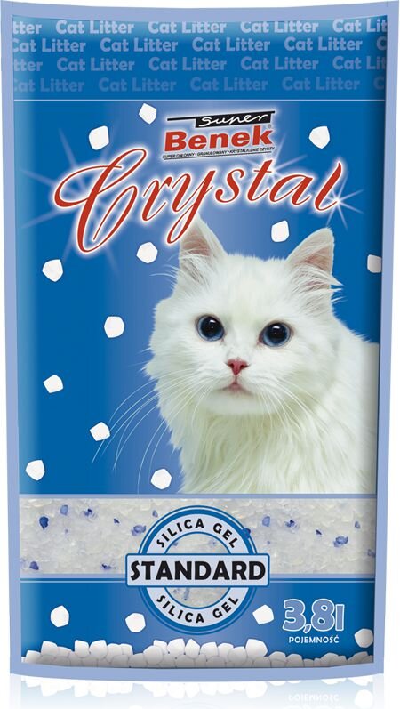 Silikoninis kraikas katėms Super Benek Crystal Naturalny, 3,8 l