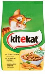 Kitekat для взрослых кошек с курицей и овощами, 14 х 300 г цена и информация | Сухой корм для кошек | pigu.lt