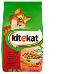 Kitekat suaugusioms katėms su jautiena ir daržovėmis, 14 x 300 g kaina ir informacija | KITeKAT Gyvūnų prekės | pigu.lt