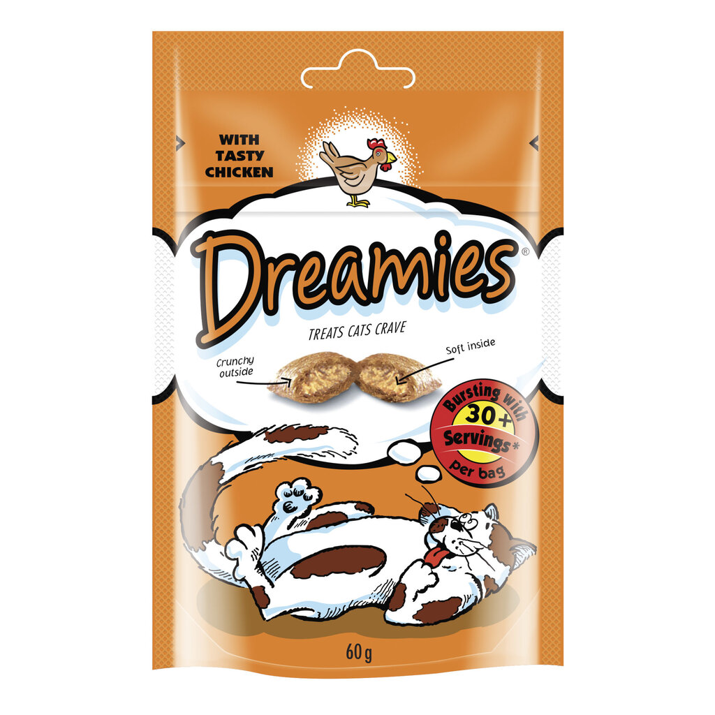 Dreamies katėms su vištiena, 6x60 g цена и информация | Skanėstai katėms | pigu.lt