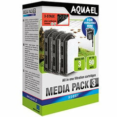 Pakaitinės filtro kasetės Aqueal Mini Carbomax, 3 vnt. kaina ir informacija | Akvariumai ir jų įranga | pigu.lt