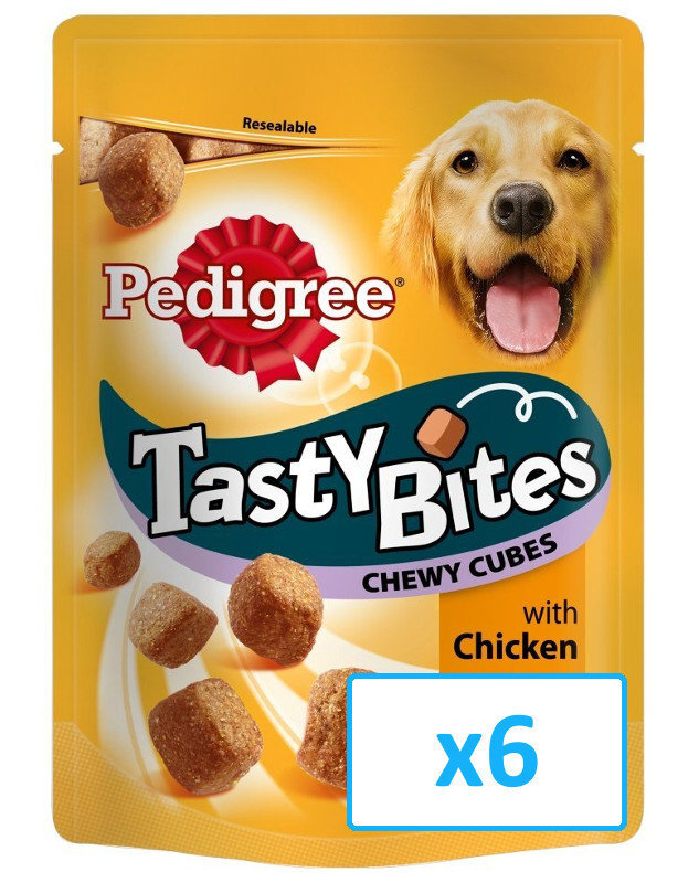 Pedigree skanėstai Tasty Bites Chewy Cubes, 6 x 130 g цена и информация | Skanėstai šunims | pigu.lt