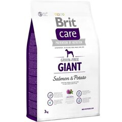 Brit Care Giant Salmon & Potato полноценный корм для взрослых собак 3кг цена и информация | Brit Care Для собак | pigu.lt