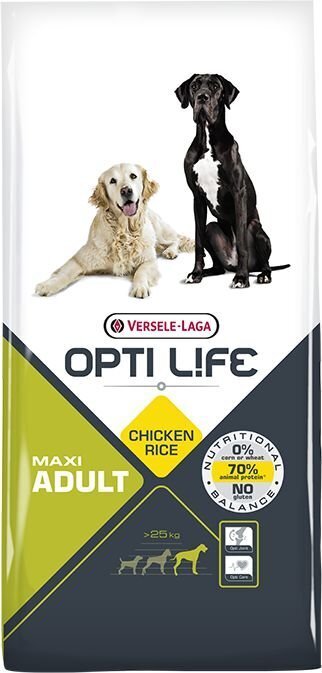 Versele-Laga Opti Life Adult Maxi suaugusiems šunims su vištiena ir ryžiais, 12.5 kg kaina ir informacija | Sausas maistas šunims | pigu.lt