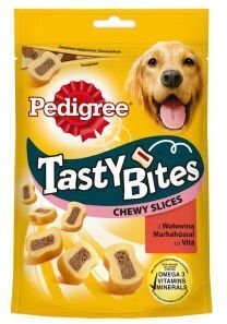 Pedigree skanėstas šunims su jautiena Tasty Bites Chewy Slices, 155 g цена и информация | Skanėstai šunims | pigu.lt