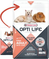 Versele-laga Opti Life Adult Skin Care Mini su lašiša, 7,5 kg kaina ir informacija | Sausas maistas šunims | pigu.lt