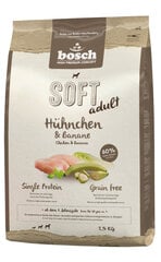 Bosch Petfood Plus HPC Soft+ Chicken & Banana begrūdis (vieno baltymo) 2,5kg kaina ir informacija | Sausas maistas šunims | pigu.lt