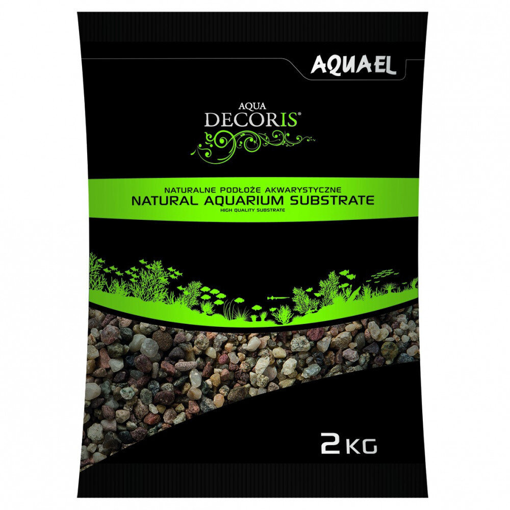 Aquael natūralus gruntas 3-5 mm, 2 kg, įvairiaspalvis kaina ir informacija | Akvariumo augalai, dekoracijos | pigu.lt