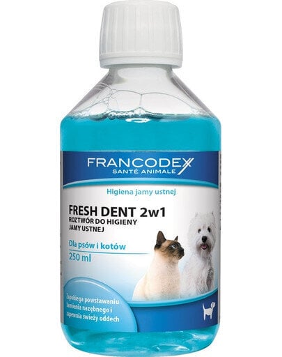 Francodex Fresh Dent burnos higienos skystis šunims ir katėms, 250 ml цена и информация | Priežiūros priemonės gyvūnams | pigu.lt