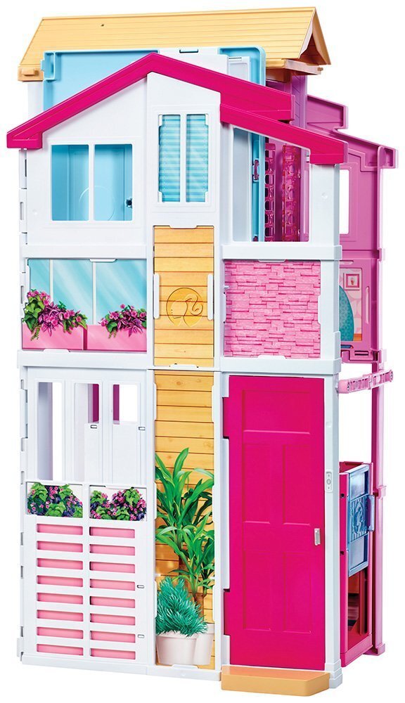 Lėlės Barbie namas Malibu, 3 aukštų, DLY32 цена и информация | Žaislai mergaitėms | pigu.lt