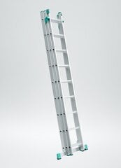 Kopėčios aliuminės, atremiamos, ištraukiamos, (laiptams) 3dalių 3x7 pakopų EUROSTYL (SLOVAKIJA) kaina ir informacija | Buitinės kopėčios, rampos | pigu.lt