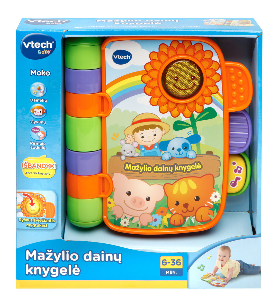 Mažylio dainų knygelė, Vtech, 80-138313, Lietuvių kalba цена и информация | Žaislai kūdikiams | pigu.lt