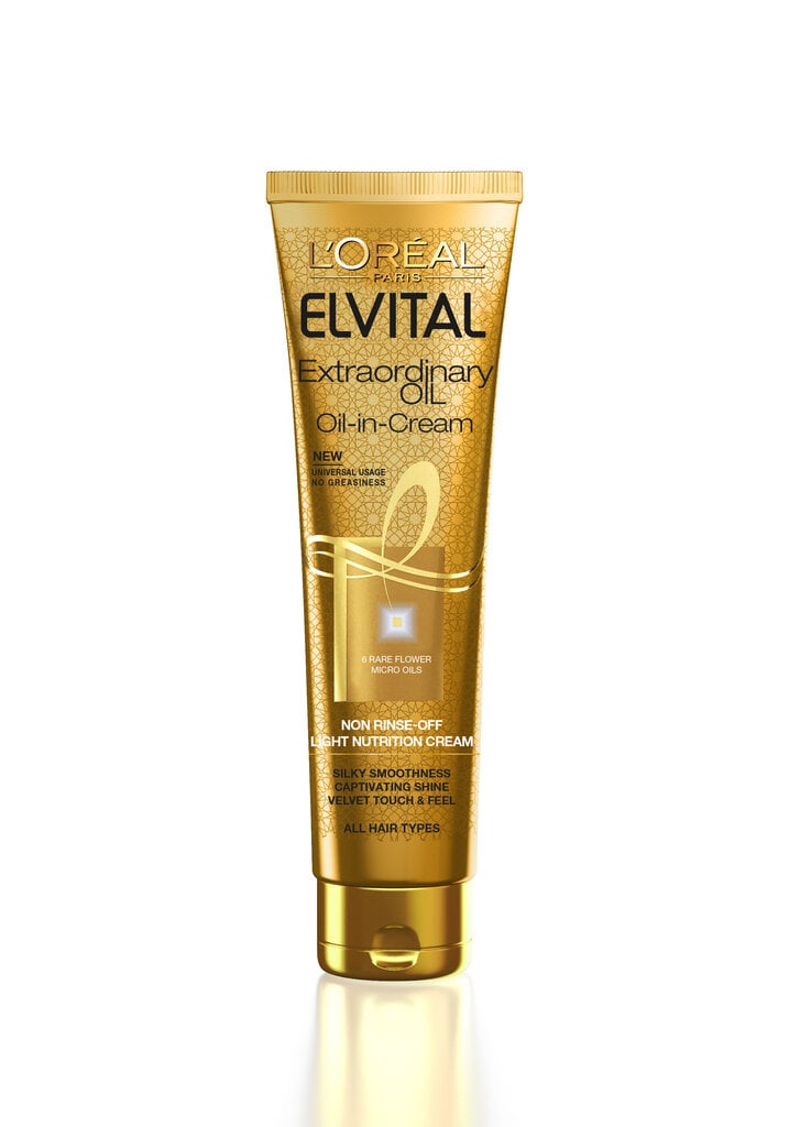 Nenuplaunamas kremas plaukams L'Oreal Paris Elvital Extraordinary Oil In Cream 150 ml цена и информация | Priemonės plaukų stiprinimui | pigu.lt