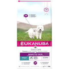 Сухой корм Eukanuba Daily Care для всех пород взрослых собак с чувствительной кожей 12 кг цена и информация | Сухой корм для собак | pigu.lt