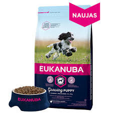 Eukanuba vidutinių veislių šuniukams iki 12 mėn. su šviežia vištiena, 15 kg kaina ir informacija | Sausas maistas šunims | pigu.lt