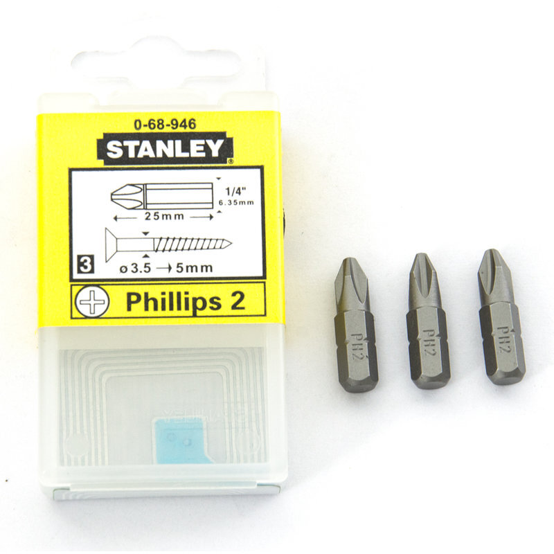 Kryžminiai antgaliai Stanley, PH Nr.2 25mm ,3vnt. ,0-68-946 kaina ir informacija | Mechaniniai įrankiai | pigu.lt