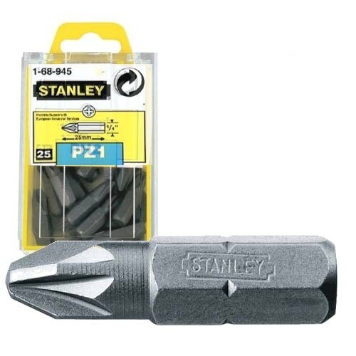 Kryžminiai antgaliai Stanley ,PZ2 25mm ,25 vnt.,1-68-949 kaina ir informacija | Mechaniniai įrankiai | pigu.lt