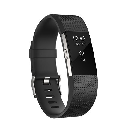 Fitbit Charge 2, Juoda/Sidabrinė, Dydis L kaina ir informacija | Išmaniosios apyrankės (fitness tracker) | pigu.lt