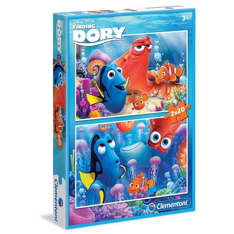 Dėlionė Puzzle Clementoni Žuvytė Dori (Finding Dory), 2x20 det. kaina ir informacija | Dėlionės (puzzle) | pigu.lt