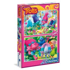 Dėlionė Puzzle Clementoni Troliai (Trolls), 2x60 det. kaina ir informacija | Dėlionės (puzzle) | pigu.lt