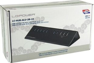 LC-Power LC-HUB-ALU-2B-10 цена и информация | Адаптеры, USB-разветвители | pigu.lt