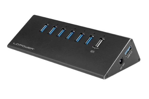 LC-Power LC-HUB-ALU-2B-7 kaina ir informacija | Adapteriai, USB šakotuvai | pigu.lt