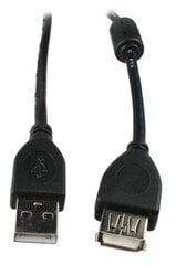 Кабель Gembird USB 2.0 A-A M/F, 3 м цена и информация | Кабели и провода | pigu.lt