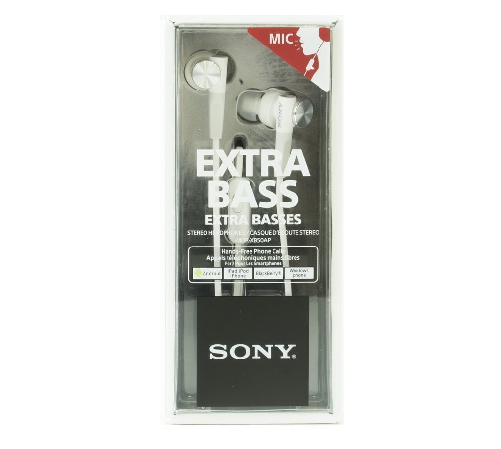 Sony MDR-XB50AP White kaina ir informacija | Ausinės | pigu.lt