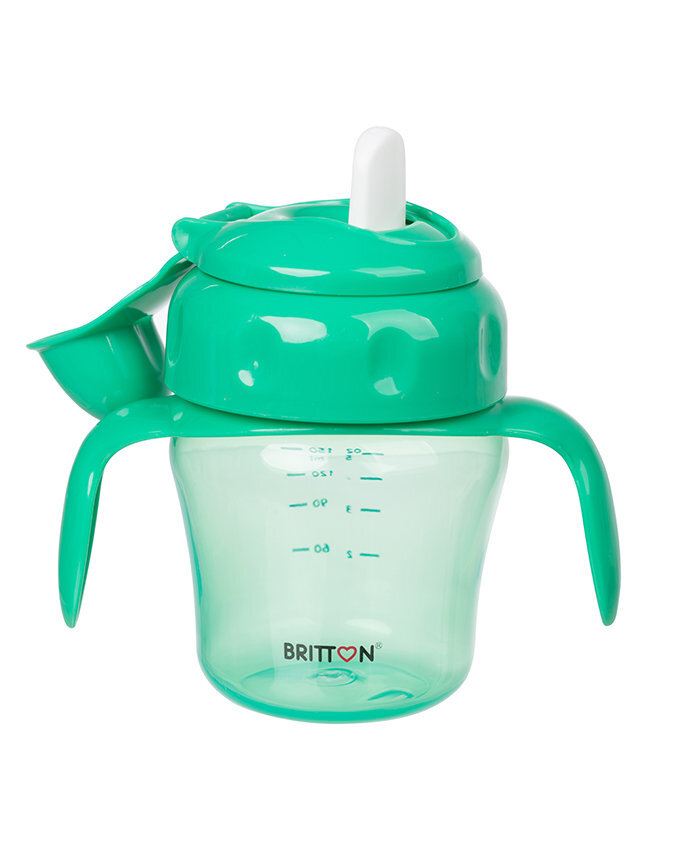 Nelašantis puodelis su minkštu snapeliu BRITTON, 150 ml, žalias цена и информация | Buteliukai kūdikiams ir jų priedai | pigu.lt