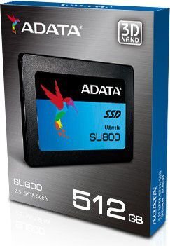 ADATA 512GB 2,5" SATA SSD Ultimate SU800 цена и информация | Vidiniai kietieji diskai (HDD, SSD, Hybrid) | pigu.lt