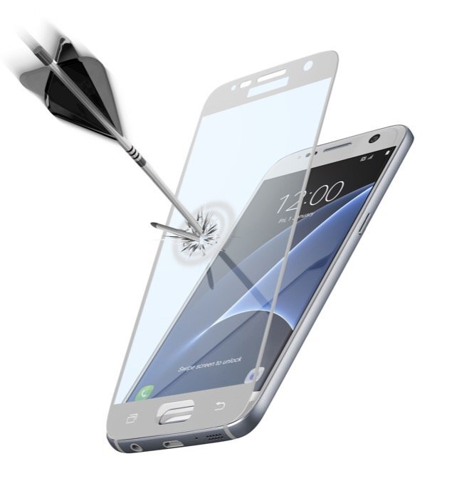 Samsung Galaxy S7 screen SECOND GLASS Capsule by Cellular White kaina ir informacija | Apsauginės plėvelės telefonams | pigu.lt