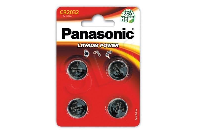 Panasonic baterija CR2032/4B цена и информация | Elementai | pigu.lt