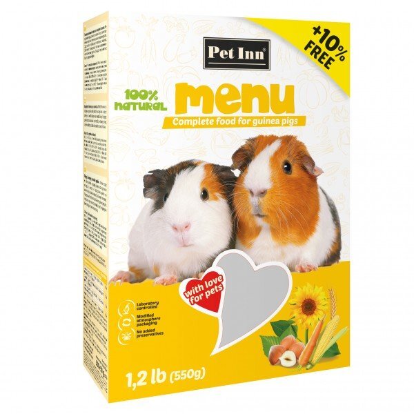 Pet Inn Menu maistas jūrų kiaulytėms 500g + 50g цена и информация | Graužikų ir triušių maistas | pigu.lt