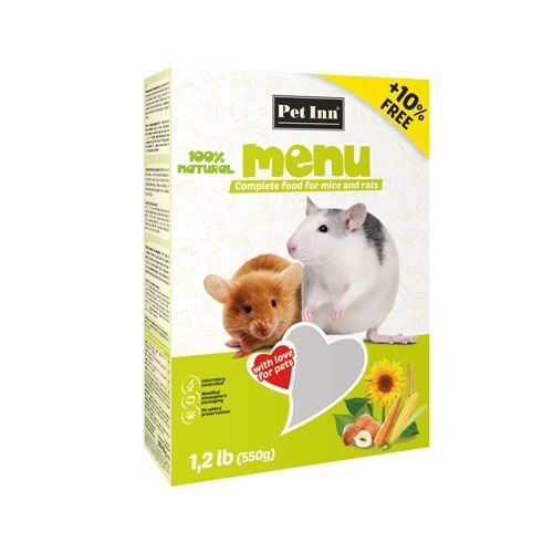 Pet Inn Menu maistas žiurkėms ir pelėms 500g + 50g kaina ir informacija | Maistas graužikams | pigu.lt