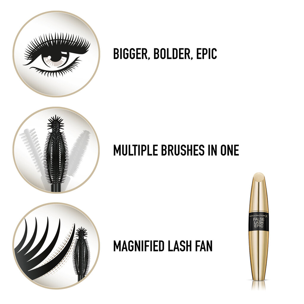 Blakstienų tušas Max Factor False Lash Epic, 13.1 ml kaina ir informacija | Akių šešėliai, pieštukai, blakstienų tušai, serumai | pigu.lt