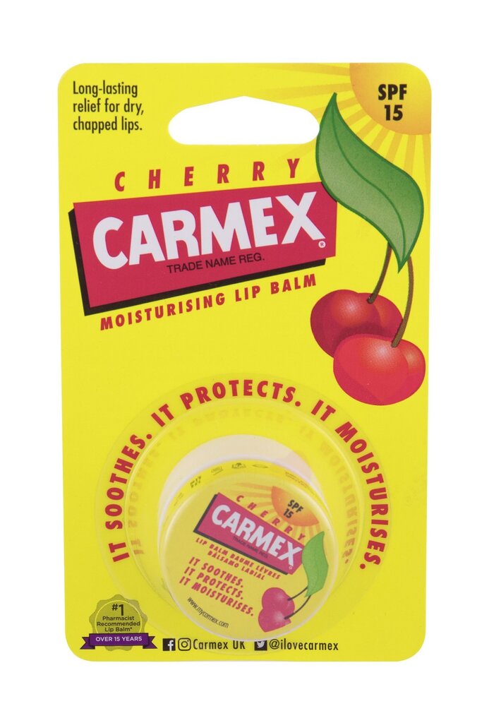 Lūpų balzamas Carmex Lip Tin Cherry vyšnių kvapo, 7.5 g цена и информация | Lūpų dažai, blizgiai, balzamai, vazelinai | pigu.lt