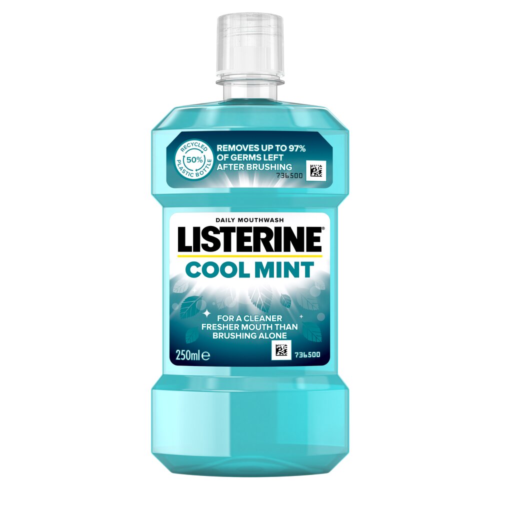 Burnos skalavimo skystis Listerine Coolmint 250 ml цена и информация | Dantų šepetėliai, pastos | pigu.lt