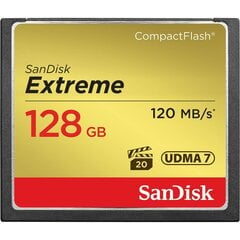 SanDisk Extreme CF 128GBГб 120/85 Мбит/с цена и информация | Карты памяти для фотоаппаратов, камер | pigu.lt