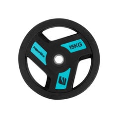 Весовой диск с резиновым покрытием inSPORTline Olympic Herk, 15 кг цена и информация | Гантели, гири, штанги | pigu.lt