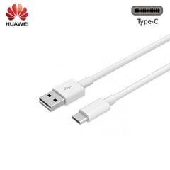 Универсальный Huawei AP51 USB на Type-C 3.1 Qualcom Quick Charge 3.0 и кабель данных 1 м, белый (OEM) цена и информация | Кабели для телефонов | pigu.lt