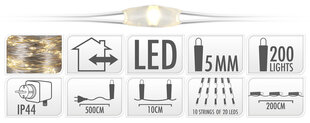 Штора-гирлянда Silverwire, 200 LED цена и информация | Гирлянды | pigu.lt