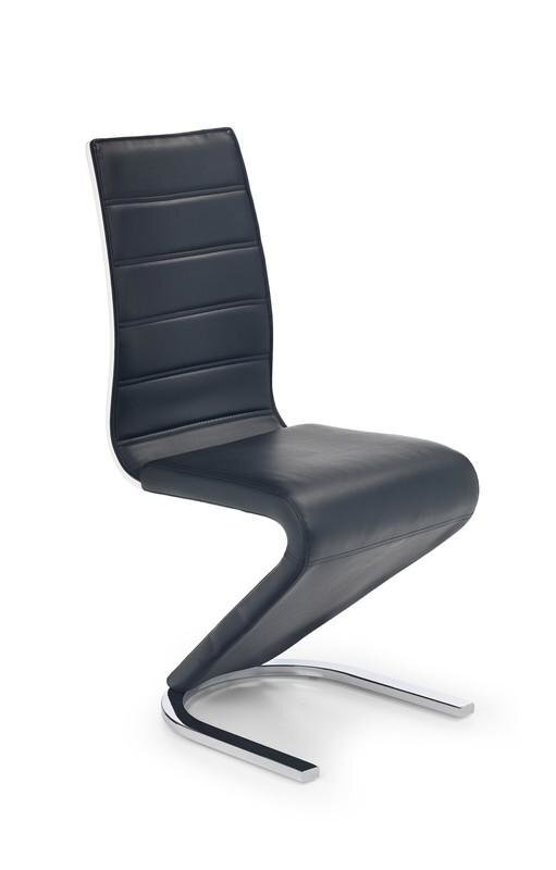2-jų kėdžių komplektas Halmar K194, juodas/baltas kaina ir informacija | Virtuvės ir valgomojo kėdės | pigu.lt