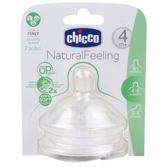Silikoninis žindukas Chicco Natural Feeling, 4 mėn., reguliuojamos tėkmės, 2 vnt. kaina ir informacija | Buteliukai kūdikiams ir jų priedai | pigu.lt