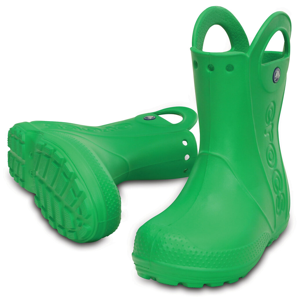 Crocs™ guminiai batai vaikams Handle It Rain Boots, Grass Green kaina ir informacija | Guminiai batai vaikams | pigu.lt