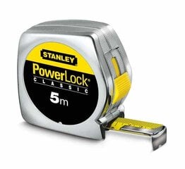 Stanley 33 194 Powerlock matavimo juosta, 5 m kaina ir informacija | Mechaniniai įrankiai | pigu.lt