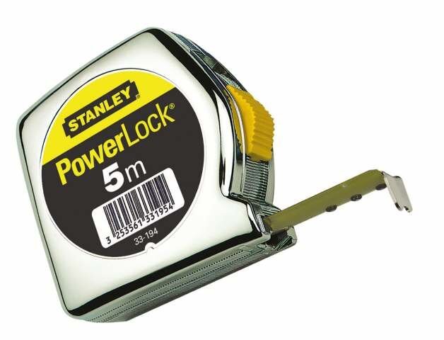Stanley 33 194 Powerlock matavimo juosta, 5 m kaina ir informacija | Mechaniniai įrankiai | pigu.lt