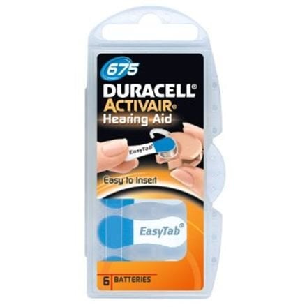 Baterijos klausos aparatui Duracell ActivAir 675, 6 vnt. kaina ir informacija | Elementai | pigu.lt